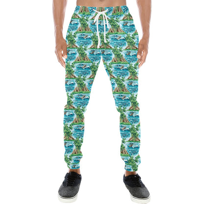 Palm Tree Hawaiian Themed Design Print Men's Sweatpants