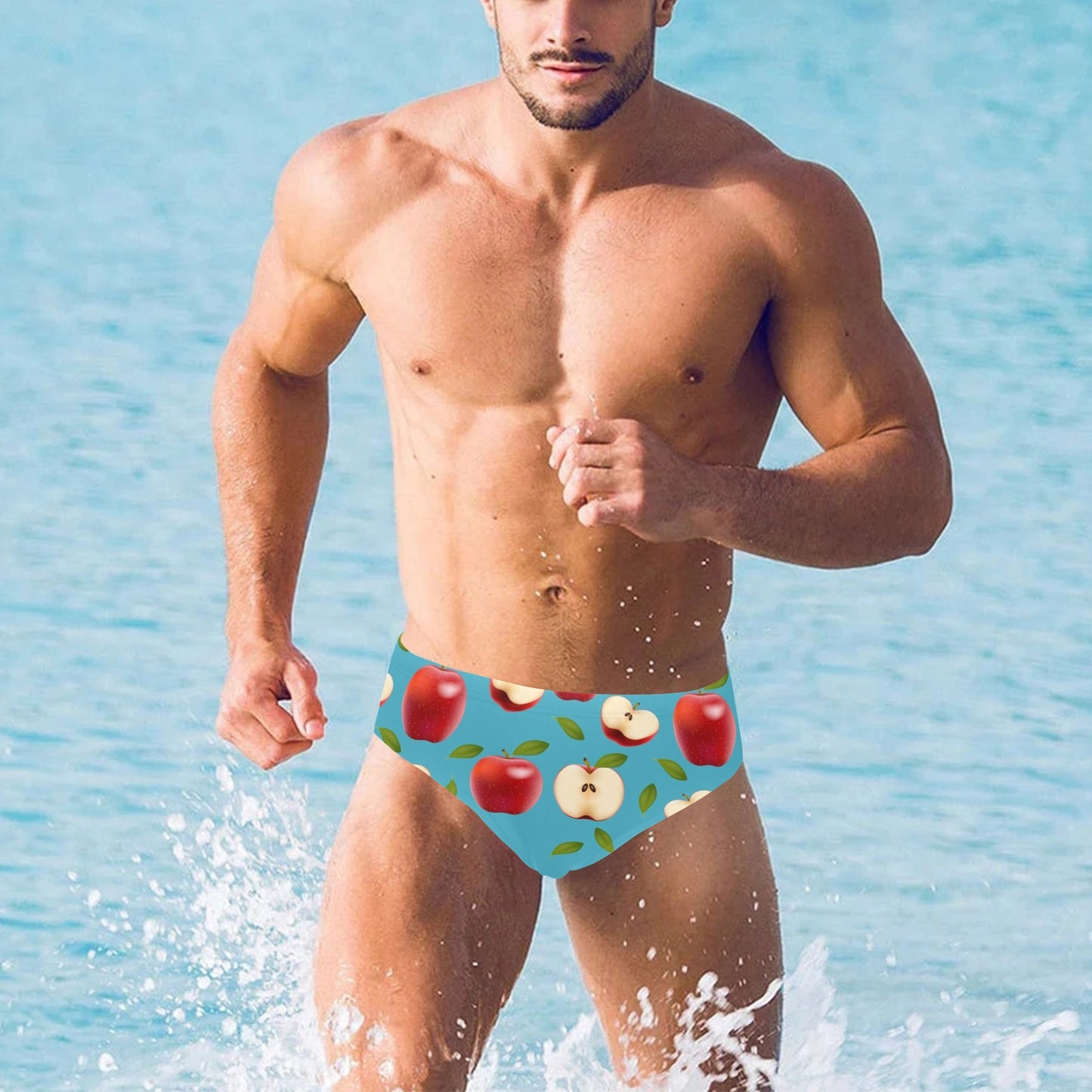 Apple Pattern Print Design AP012 Men's Swimming Briefs