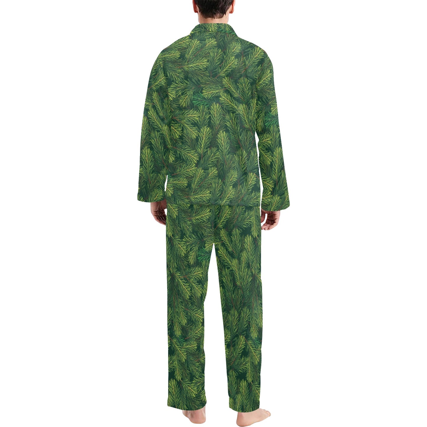 Christmas Tree Pattern Print Design 02 Men's Long Pajama Set