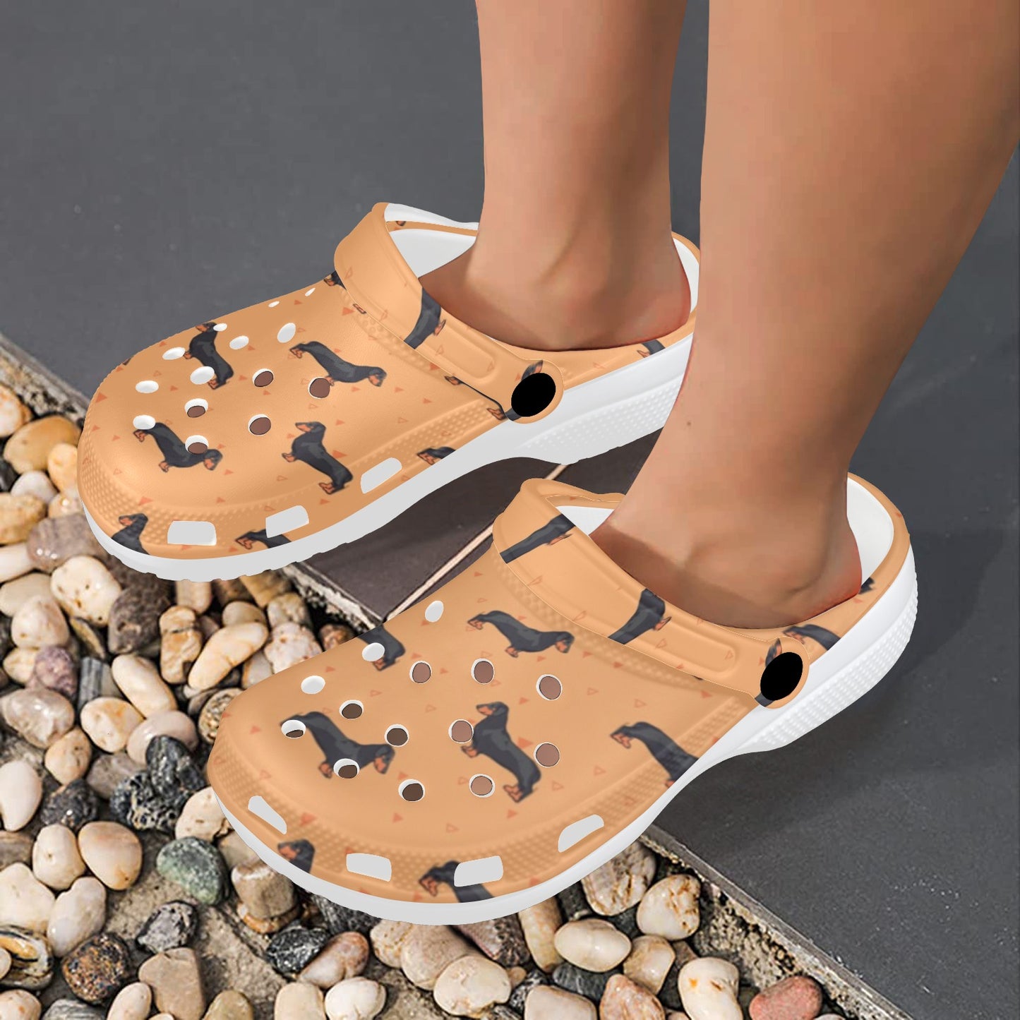 Dachshund Draw Print Pattern Unisex Clogs Shoes