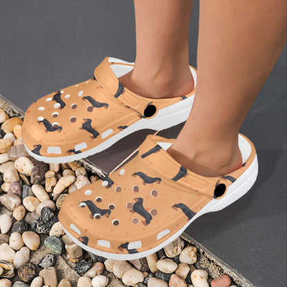 Dachshund Draw Print Pattern Unisex Clogs Shoes