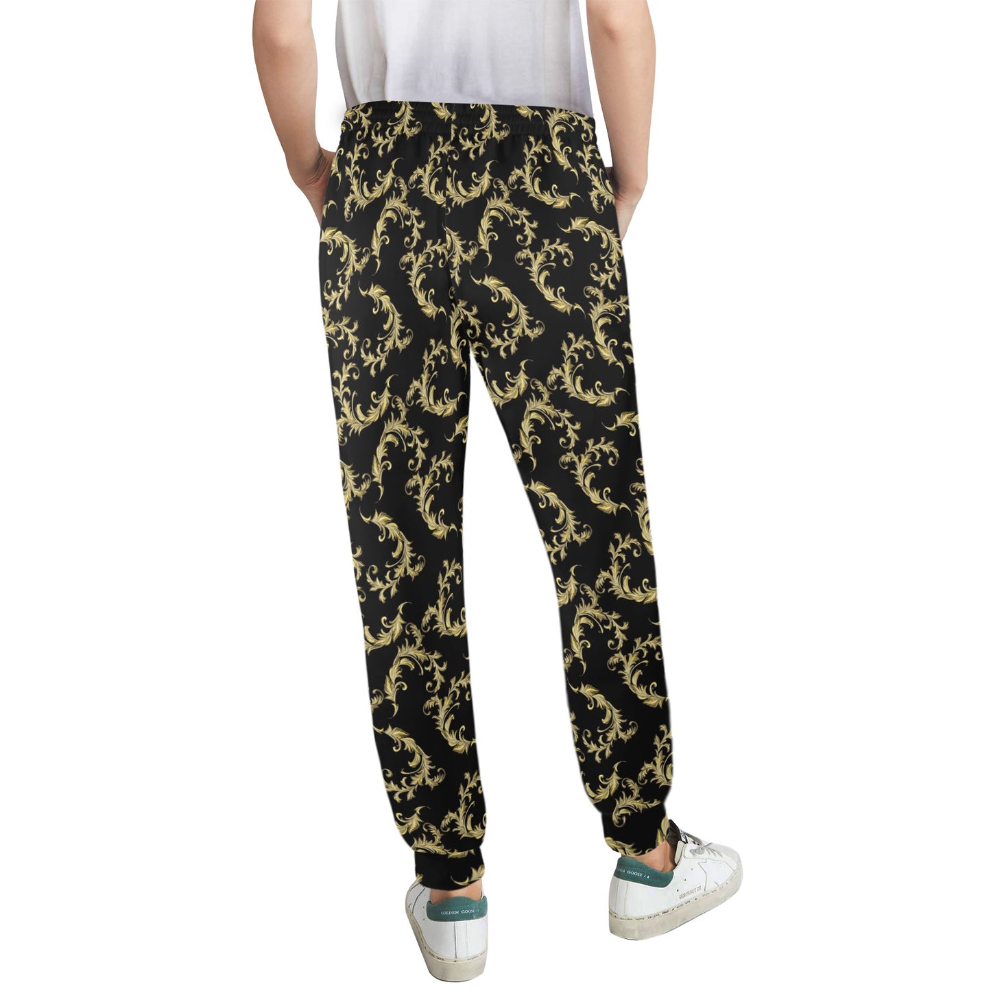Baroque Golden Pattern Print Design 01 Women's Casual Track Pants