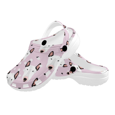 Bull Terrier Pink Print Pattern Unisex Clogs Shoes