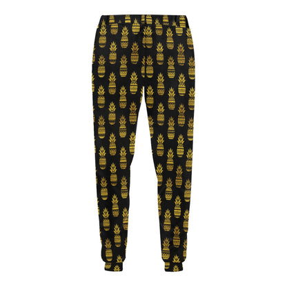 Pineapple Gold Tribal Style Print Men's Sweatpants
