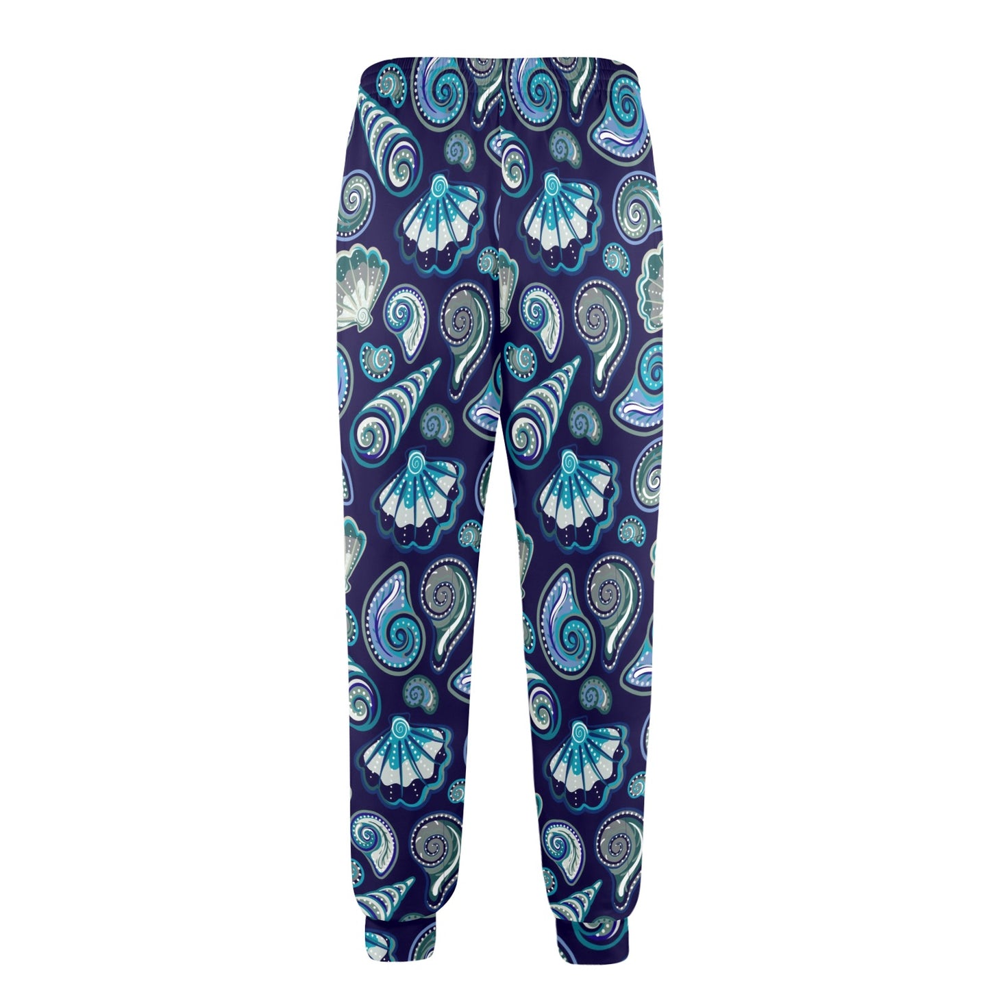 Beach Seashell Blue Print Men's Casual Track Pants