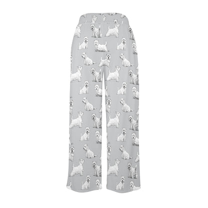 Scottish Terriers Print Design LKS3011 Women's Wide Leg Lounge Pants