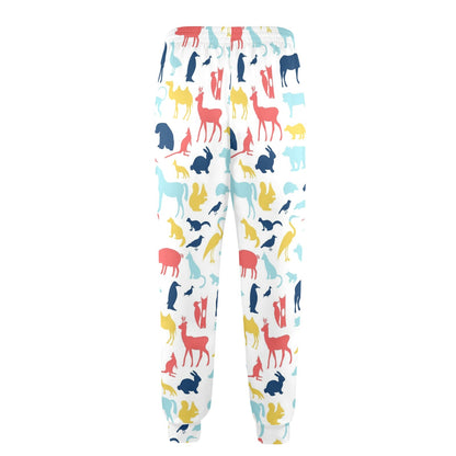 Zoo Animal Design Print Pattern JJ0409 Men's Casual Track Pants