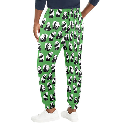 Panda Bear Pattern Themed Print Men's Casual Track Pants