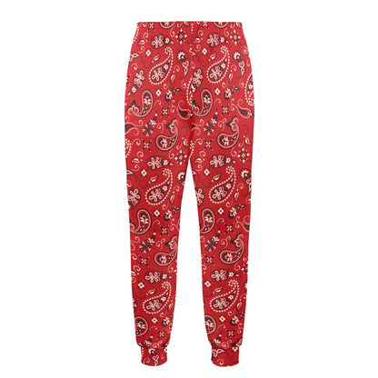 Bandana Paisley Red Print Design LKS3011 Men's Casual Track Pants