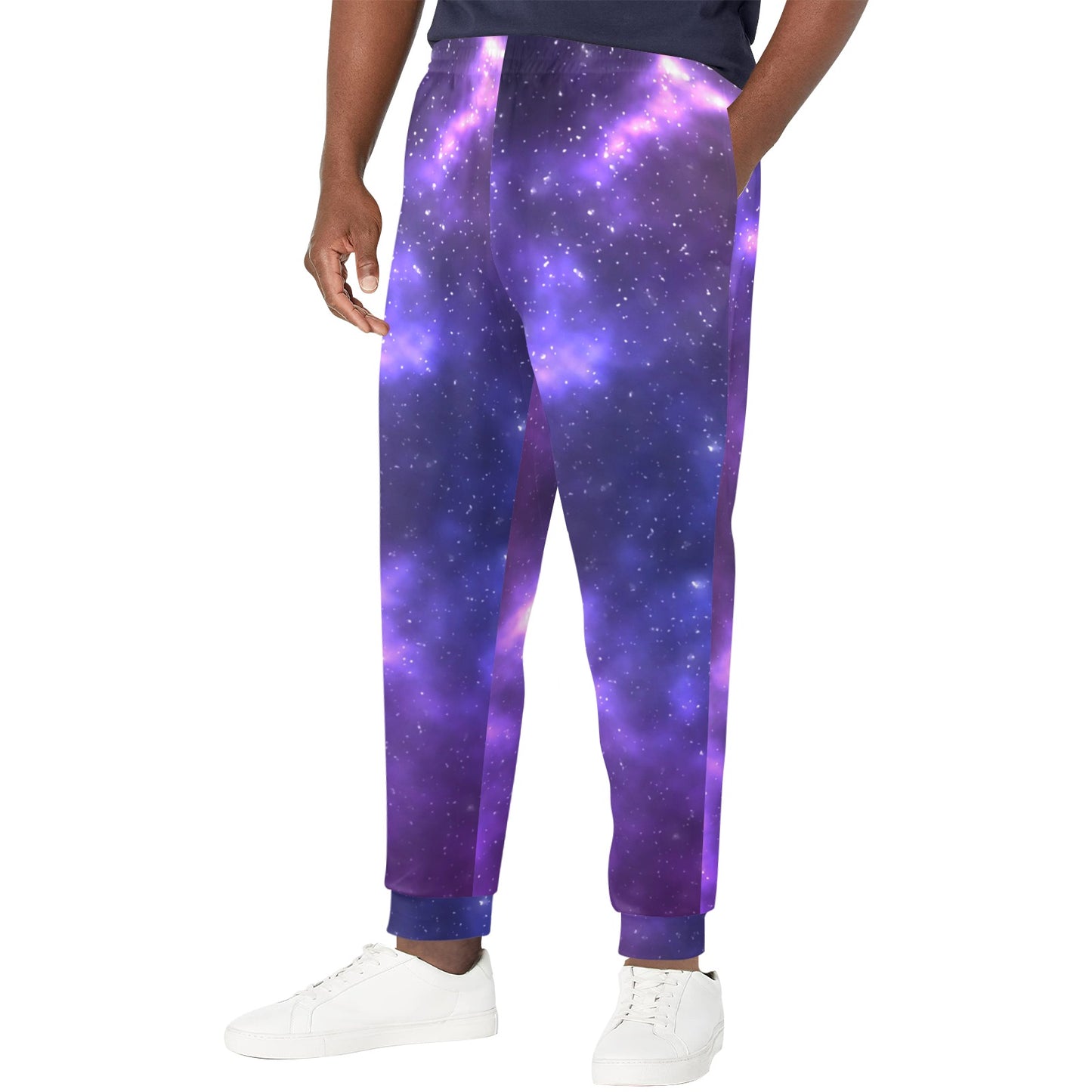 Celestial Purple Blue Galaxy Men's Casual Track Pants