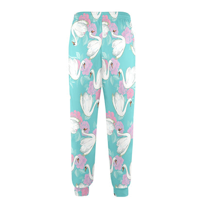 Swan Pattern Print Design 03 Men's Casual Track Pants