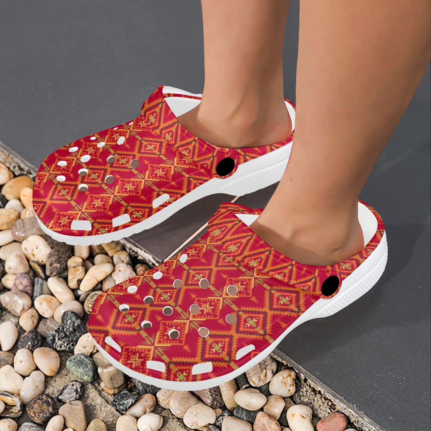 Southwest Aztec Design Themed Print Unisex Clogs Shoes