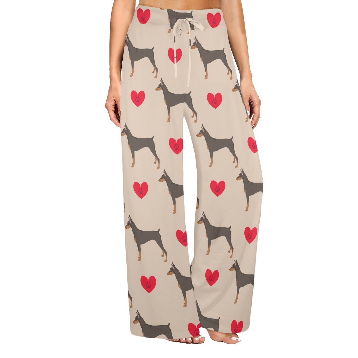 Doberman Pinschers Design Print Pattern JJ0113 Women's Wide Leg Lounge Pants