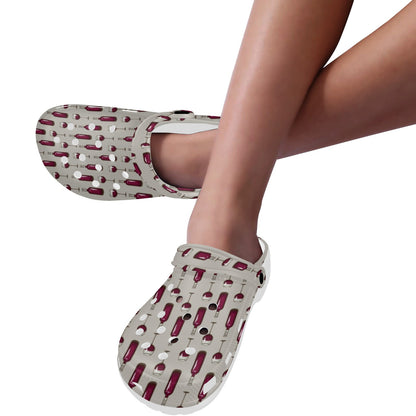Wine Bottle Pattern Print Unisex Clogs Shoes