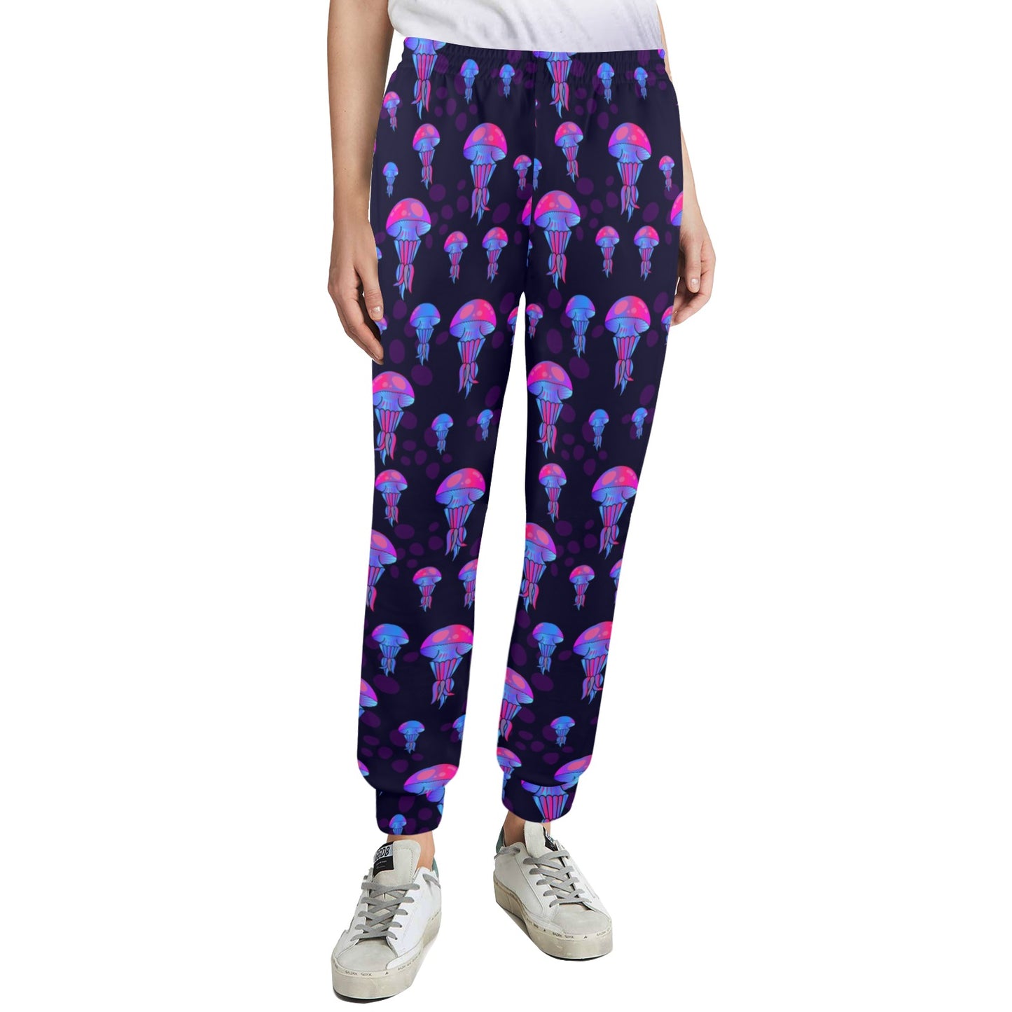 Jellyfish Neon Print Women's Casual Track Pants