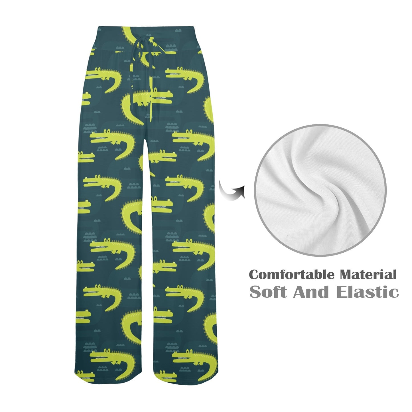 Alligator Pattern Print Design 03 Women's Wide Leg Lounge Pants