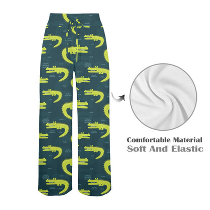Alligator Pattern Print Design 03 Women's Wide Leg Lounge Pants