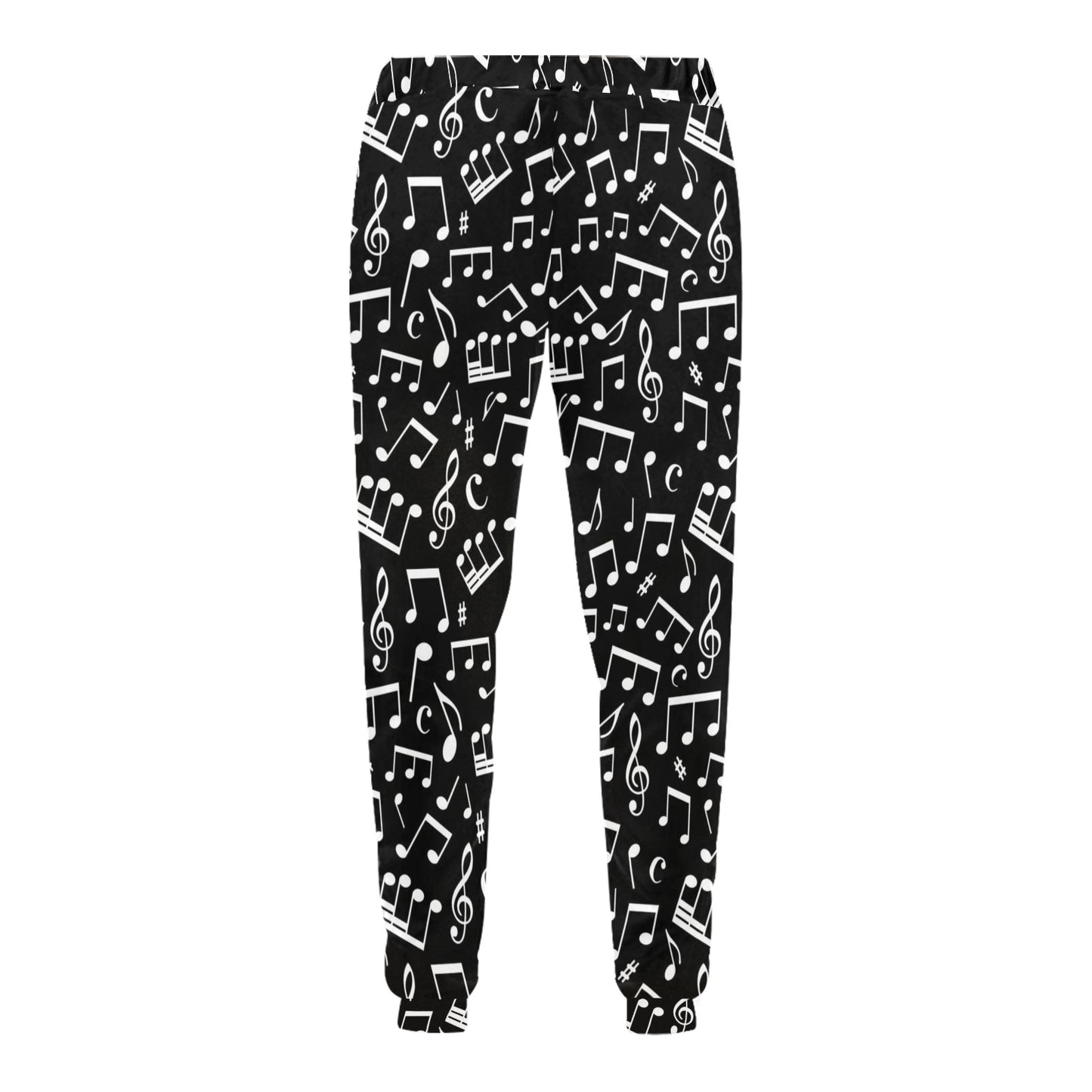 Music Note Black white Themed Print Men's Sweatpants