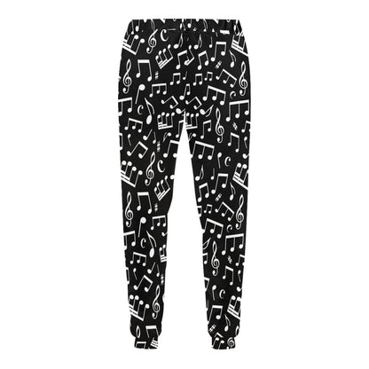 Music Note Black white Themed Print Men's Sweatpants