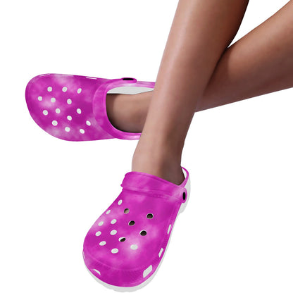 Tie Dye Pink Design Print Unisex Clogs Shoes