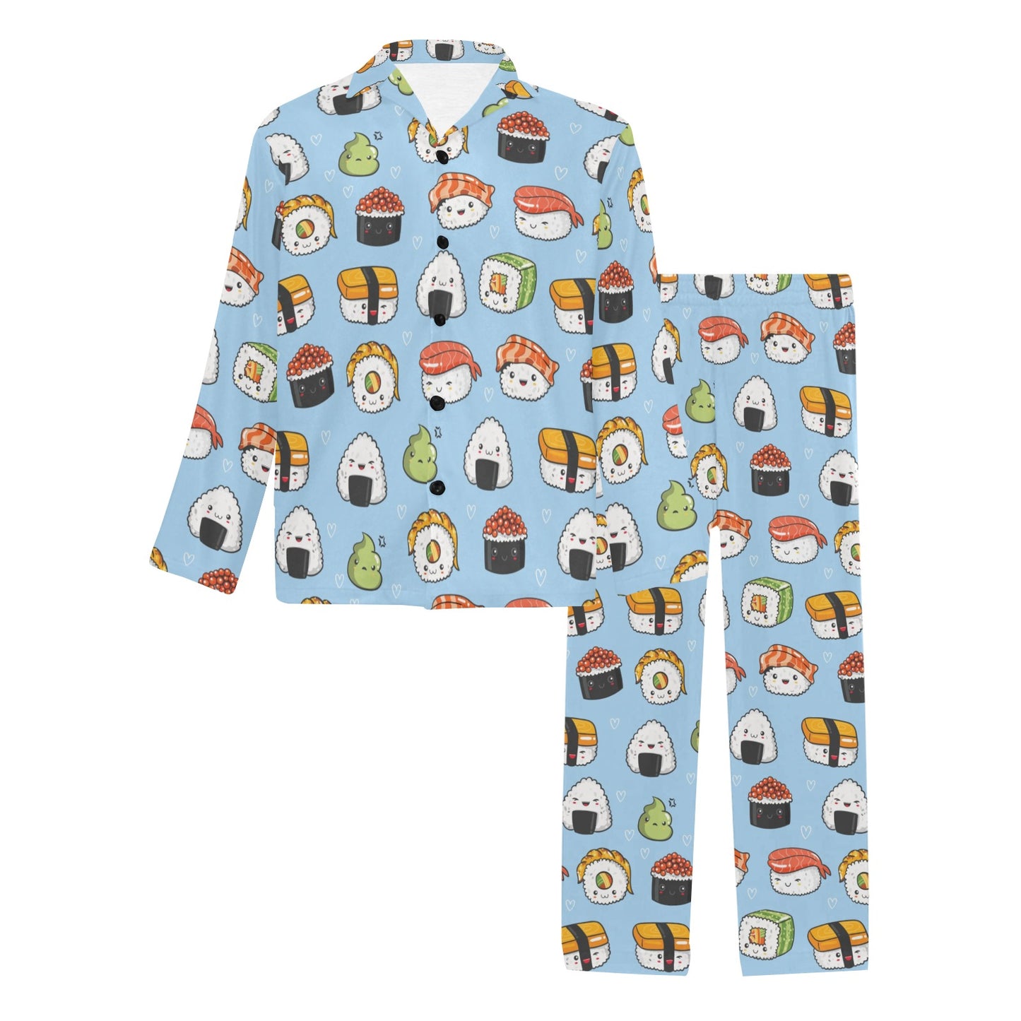Sushi Print Design LKS303 Men's Long Pajama Set