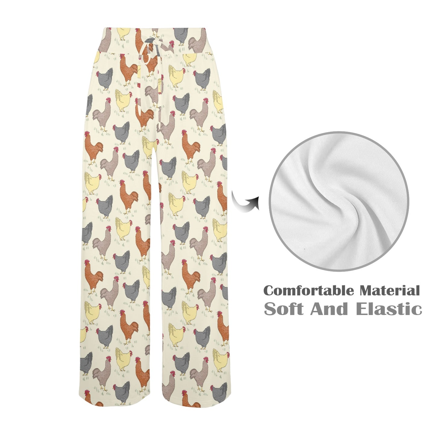 Chicken Pattern Print Design 05 Women's Wide Leg Lounge Pants