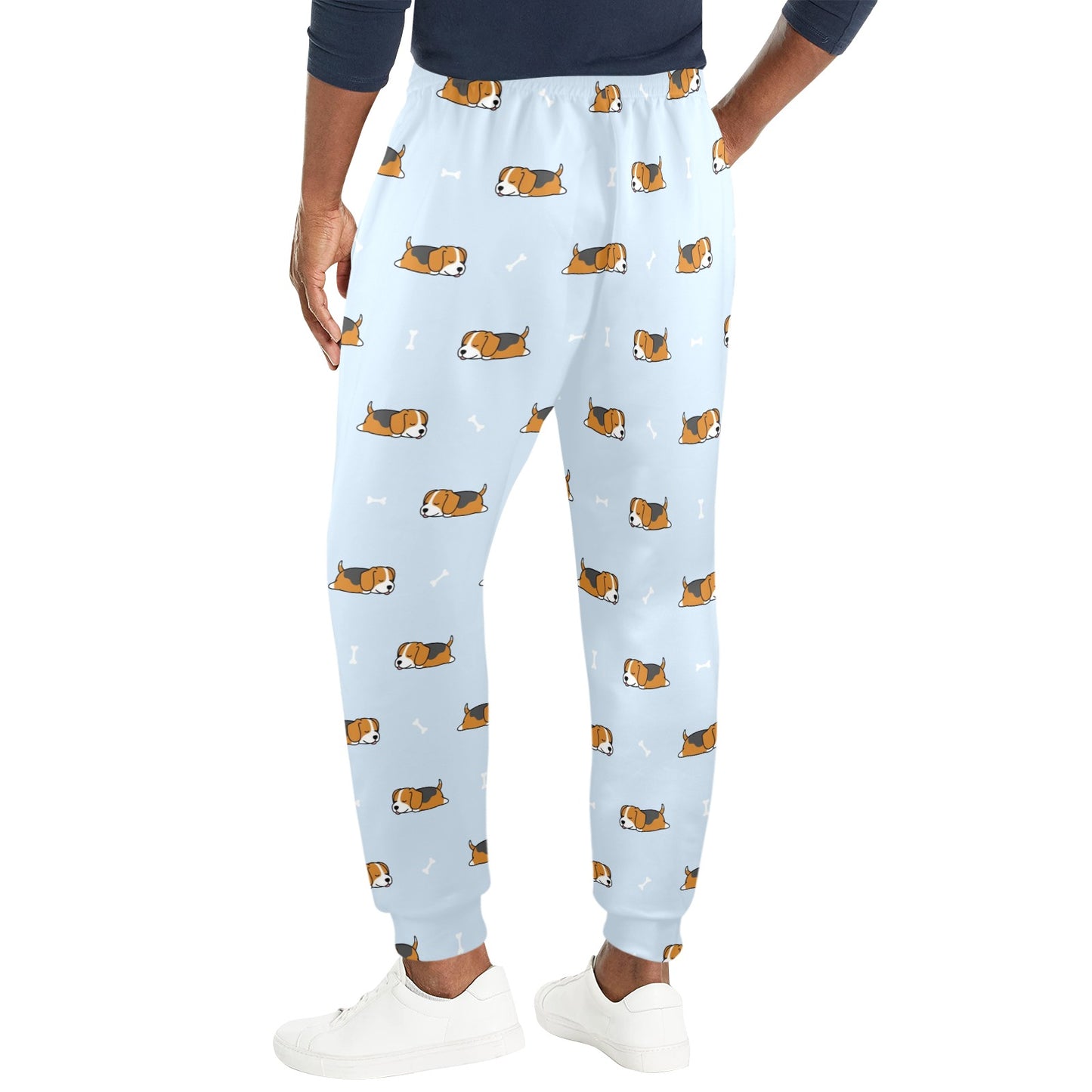 Beagle Pattern Print Design 06 Men's Casual Track Pants