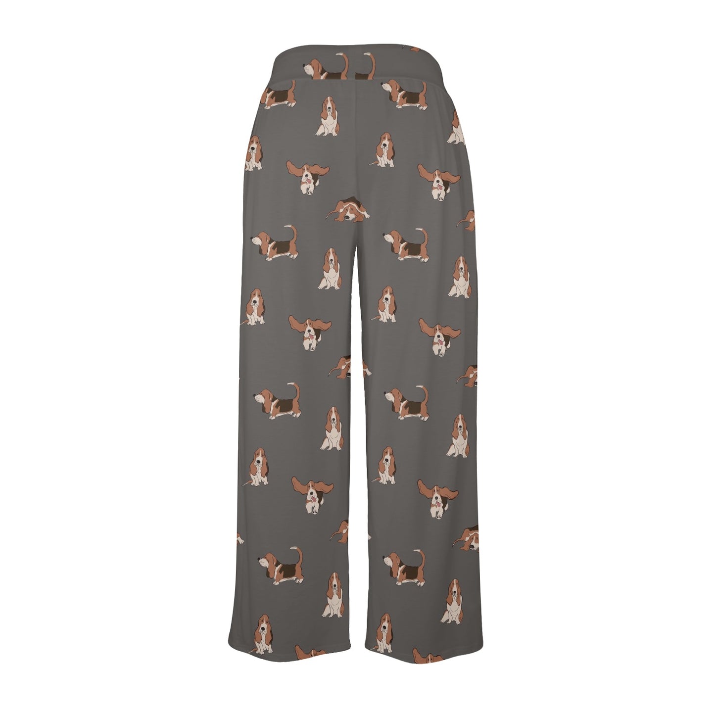 Basset Hound Pattern Print Design 03 Women's Wide Leg Lounge Pants