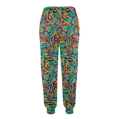 Psychedelic Trippy Floral Design Women's Casual Track Pants