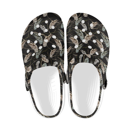Owl Branch Themed Design Print Unisex Clogs Shoes