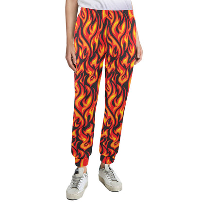 Flame Fire Print Pattern Women's Casual Track Pants