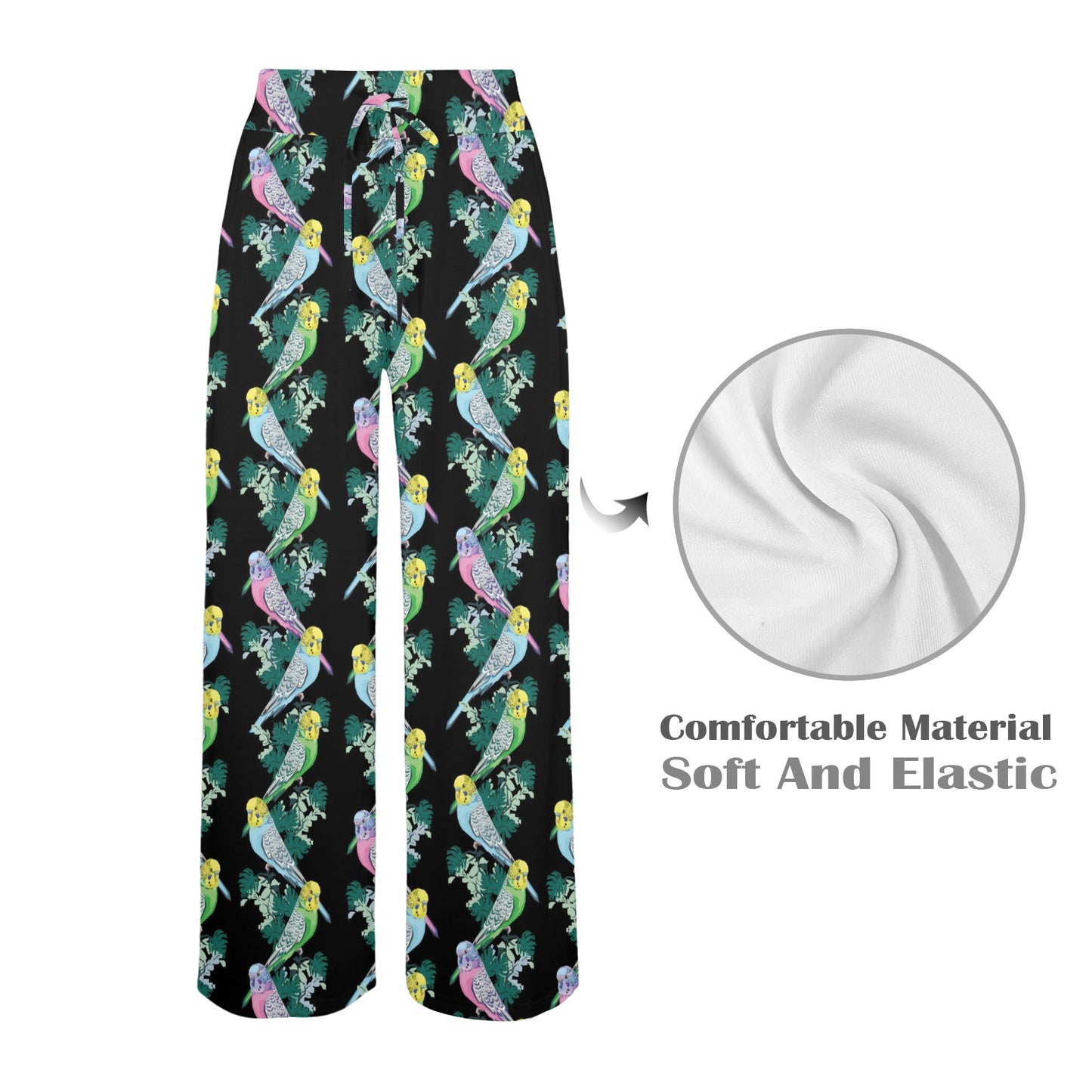 Budgerigar Pattern Print Design 03 Women's Wide Leg Lounge Pants