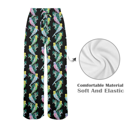 Budgerigar Pattern Print Design 03 Women's Wide Leg Lounge Pants
