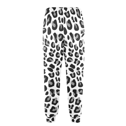 Snow Leopard Skin Print Men's Casual Track Pants