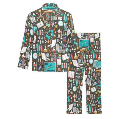 Science Print Design LKS303 Men's Long Pajama Set