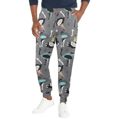 Ostrich Pattern Print Design 01 Men's Casual Track Pants