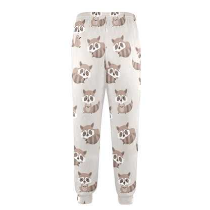 Raccoon Pattern Print Design A05 Men's Casual Track Pants