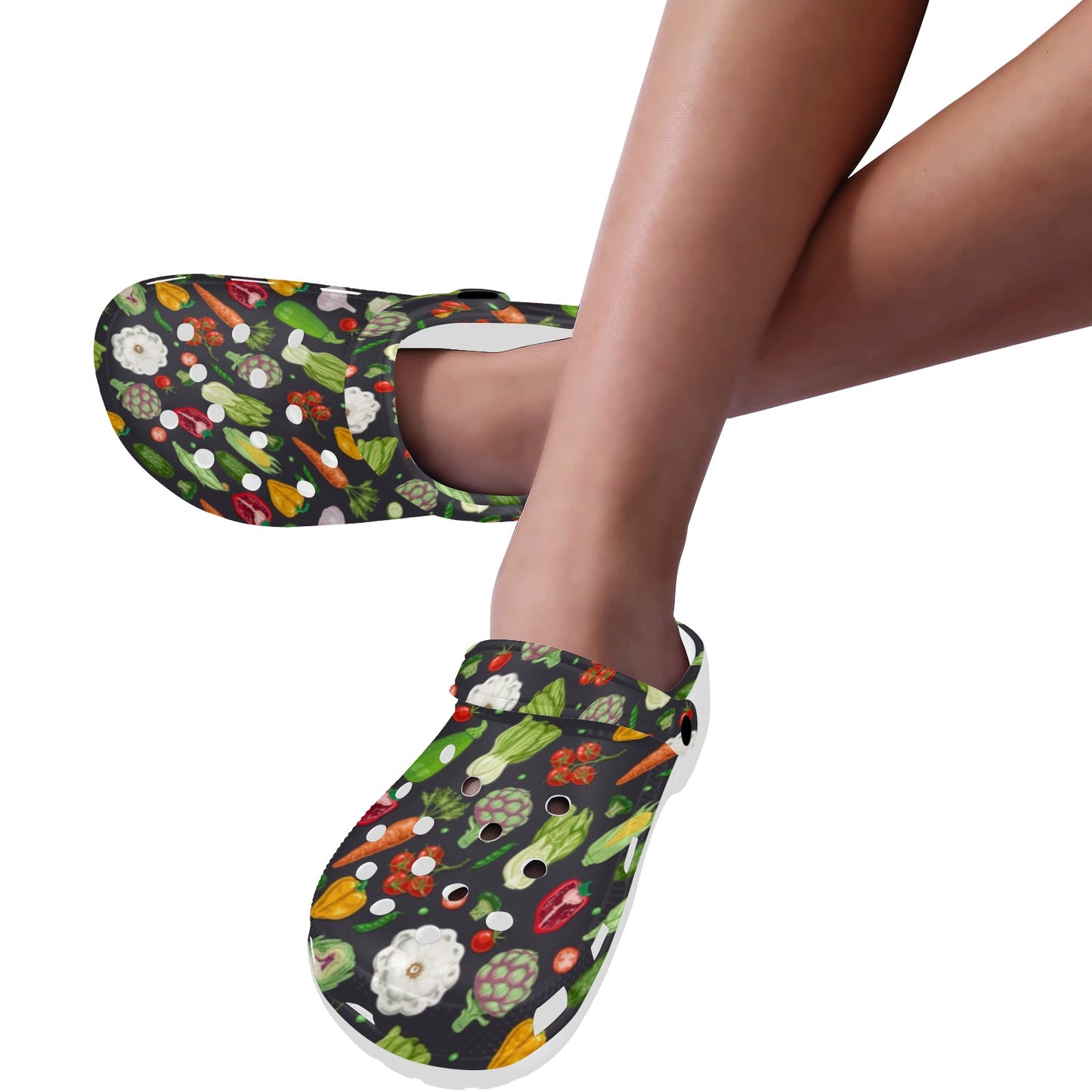 Vegan Pattern Themed Design Print Unisex Clogs Shoes