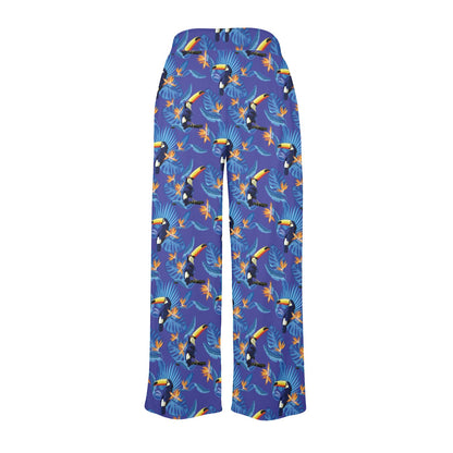 Toucan Print Design LKS306 Women's Wide Leg Lounge Pants