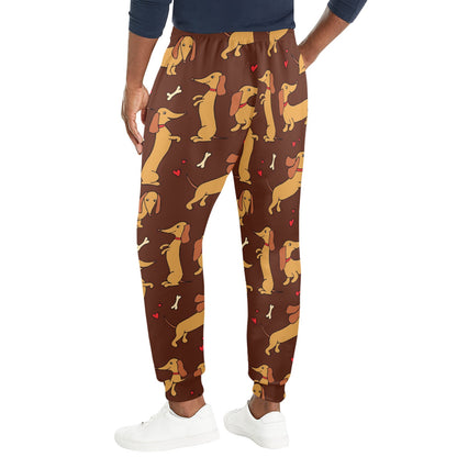Dachshund Happy Print Pattern Men's Casual Track Pants