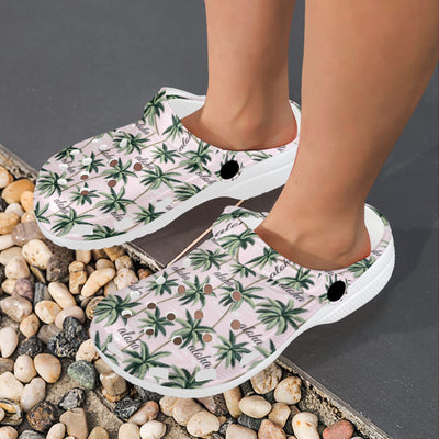 Aloha Beach Pattern Design Themed Print Unisex Clogs Shoes