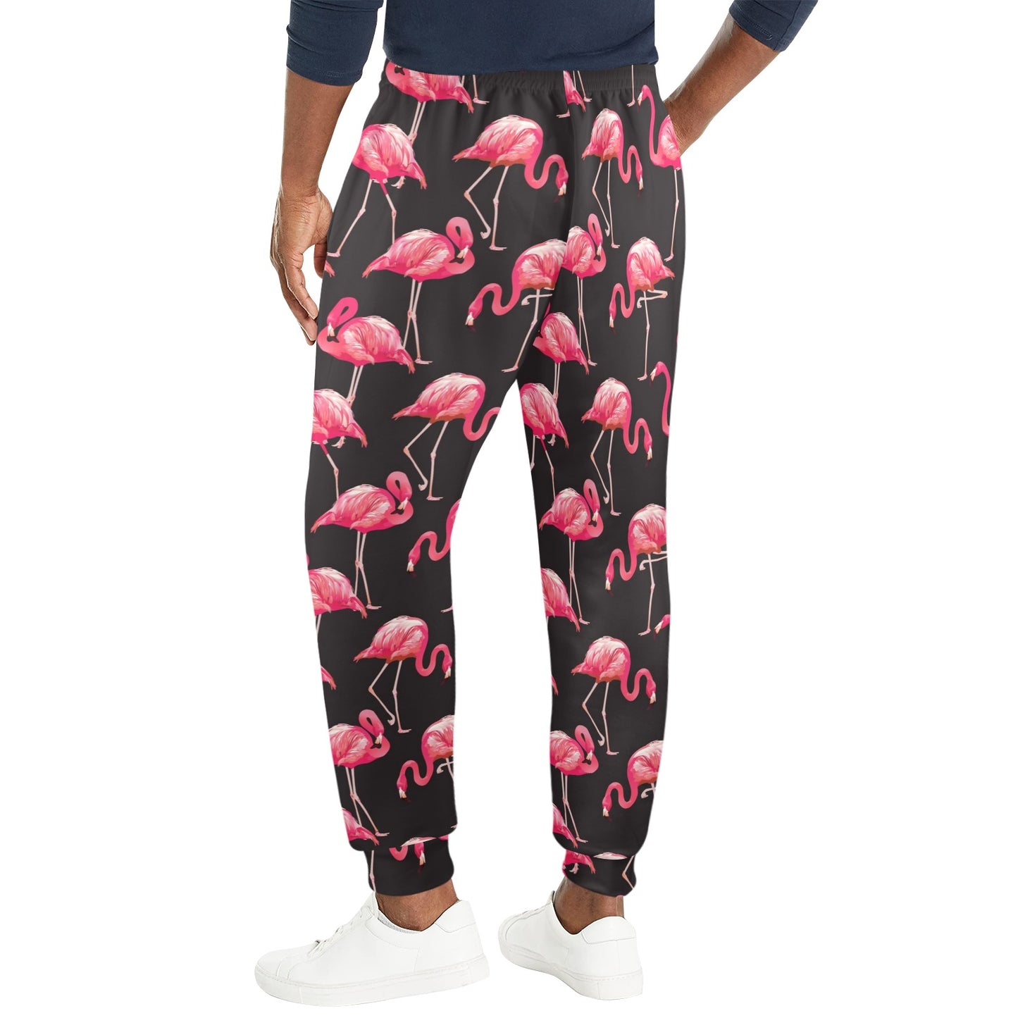 Flamingo Design Print Pattern JJ0182 Men's Casual Track Pants