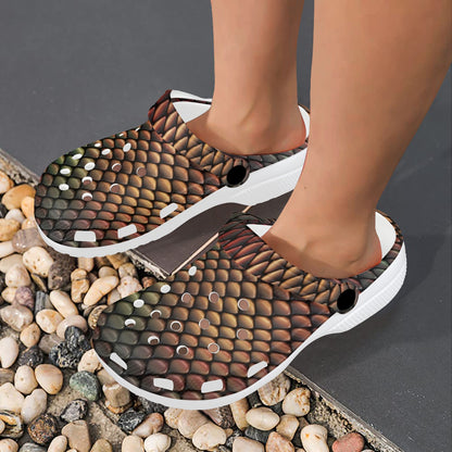 Snake Skin Colorful Print Unisex Clogs Shoes