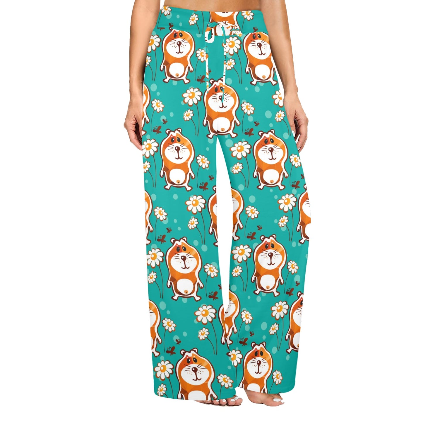 Hamster Pattern Print Design 01 Women's Wide Leg Lounge Pants