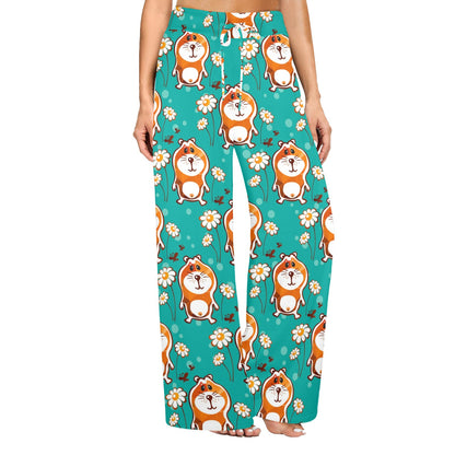 Hamster Pattern Print Design 01 Women's Wide Leg Lounge Pants