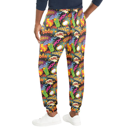 Comic Book Pattern Print Design 01 Men's Casual Track Pants