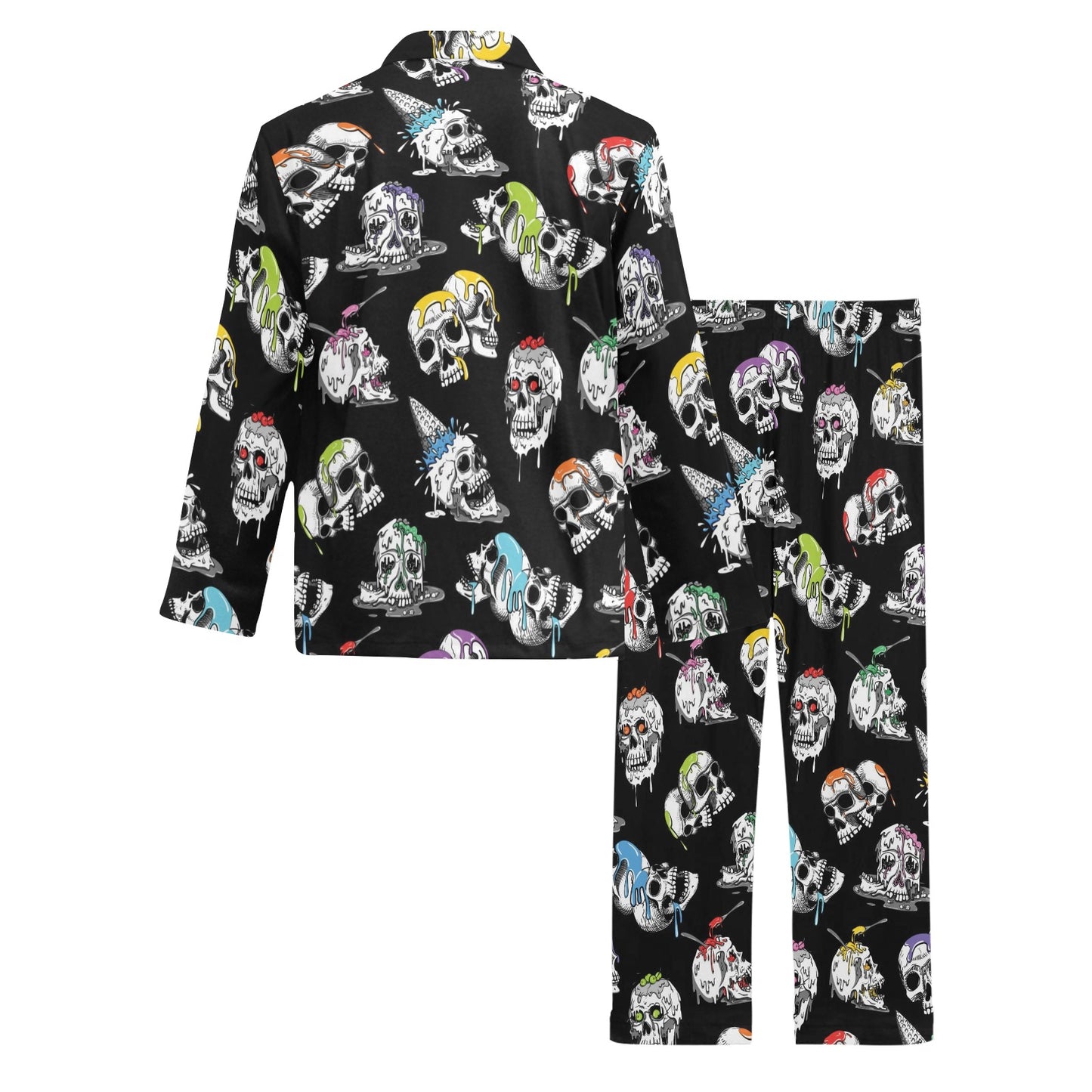 Skull Print Design LKS3013 Men's Long Pajama Set