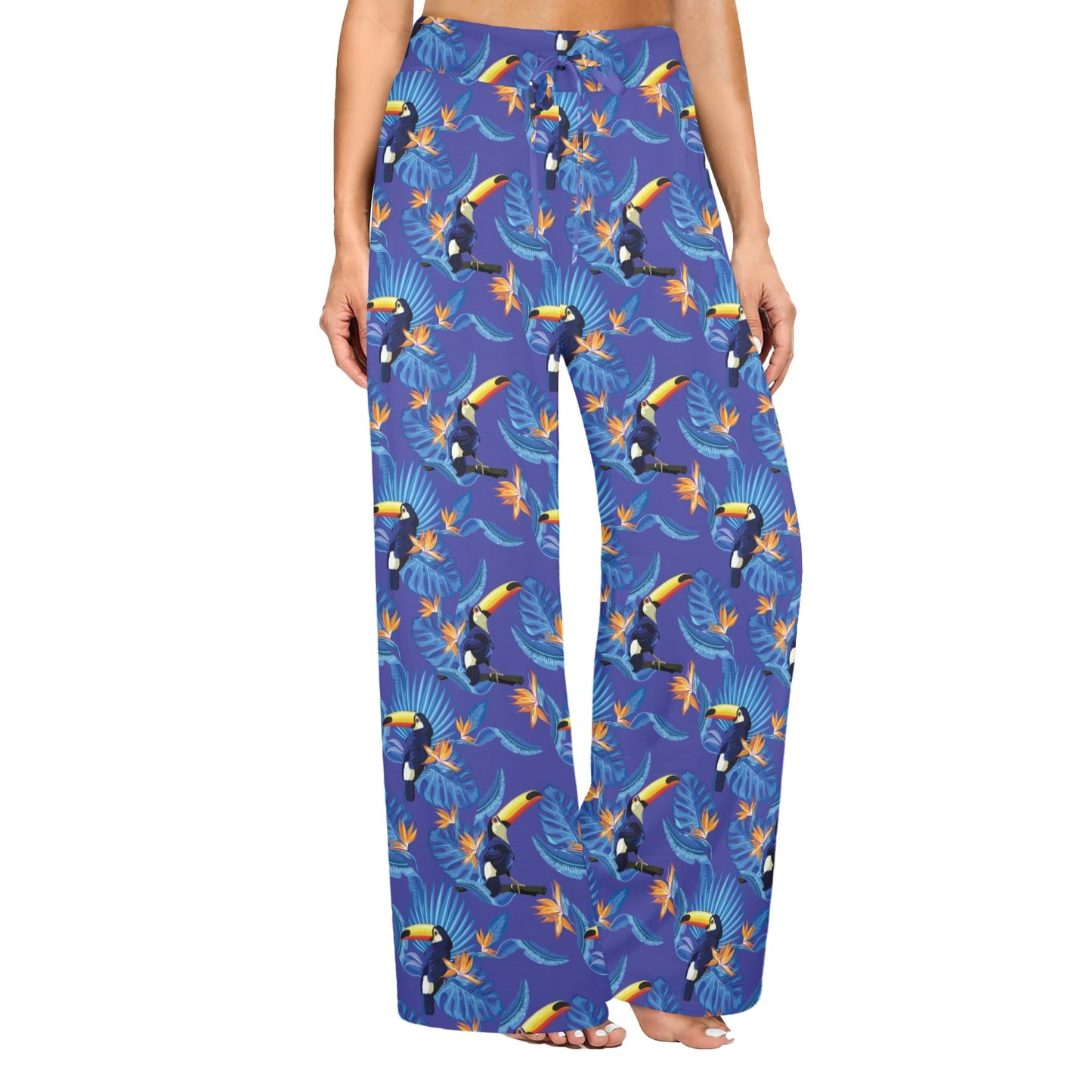 Toucan Print Design LKS306 Women's Wide Leg Lounge Pants