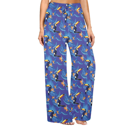 Toucan Print Design LKS306 Women's Wide Leg Lounge Pants