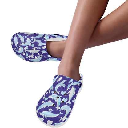 Dolphin Smile Print Pattern Unisex Clogs Shoes
